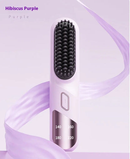 Cordless Wet & Dry Hair Straightener Brush-4