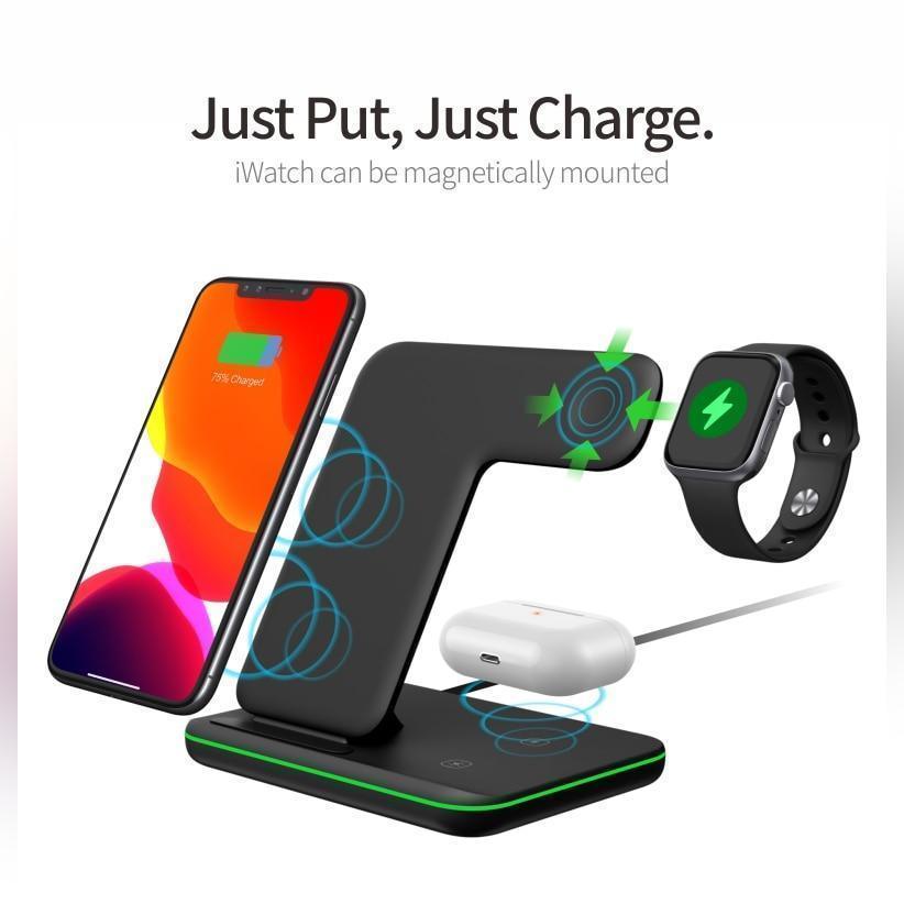 Ninja 15W 3 in 1 Fast Wireless Charging Station for Mobile Phones - petguardiansupplies