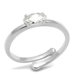 LO4070 - Rhodium Brass Ring with AAA Grade CZ in Clear - petguardiansupplies