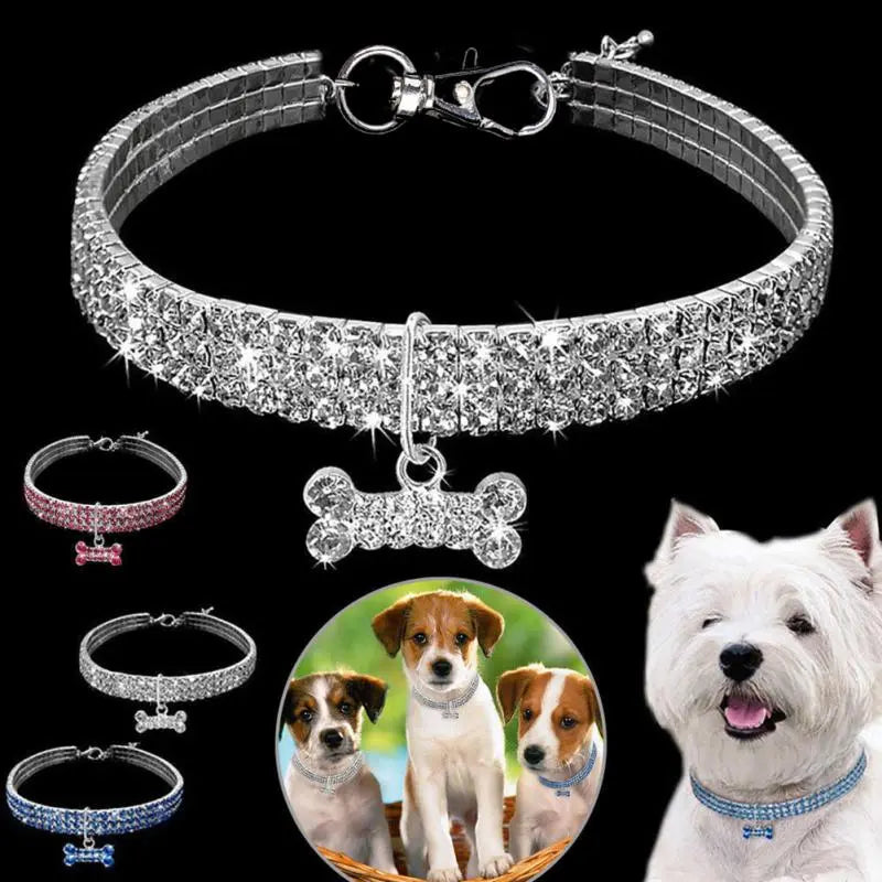 Crystal Rhinestone Dog and Cat Collar-0