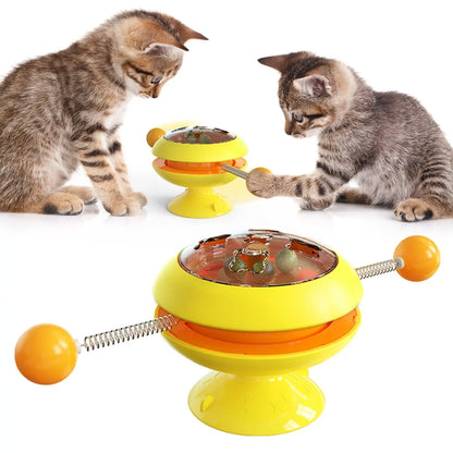 Rotating Interactive Cat Toy with Catnip Dispenser-3