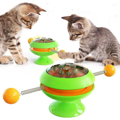 Rotating Interactive Cat Toy with Catnip Dispenser-4