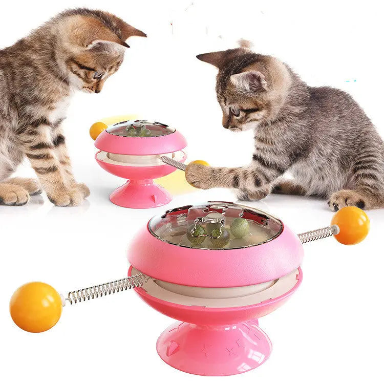 Rotating Interactive Cat Toy with Catnip Dispenser-2