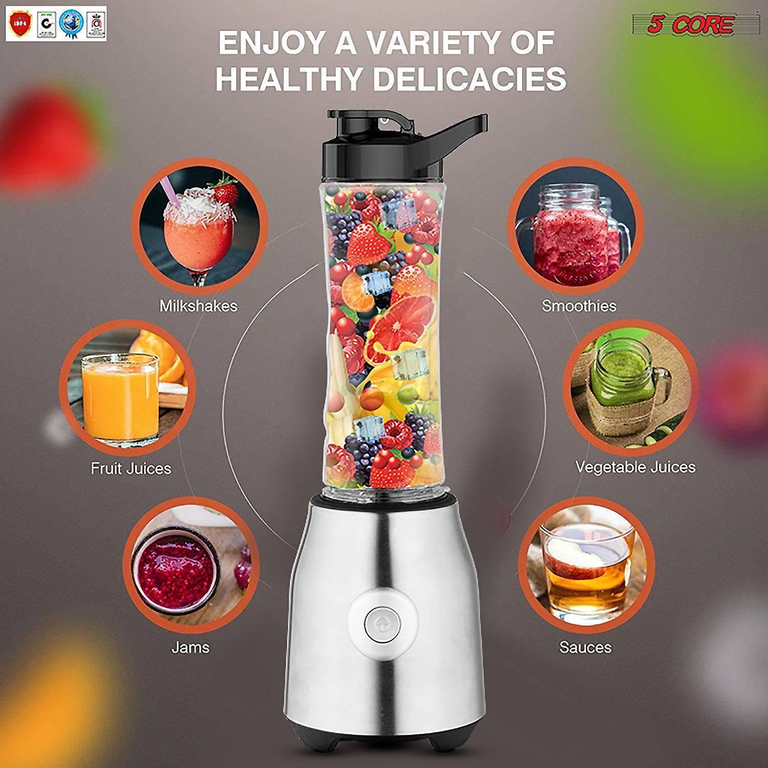 5 Core Portable Blenders For Kitchen 20 Oz Capacity 300W Personal - petguardiansupplies