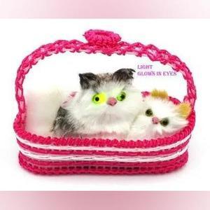 Cute Basket Cat Soft Plush Press Simulation Sound Animal Cotton Toy, - petguardiansupplies