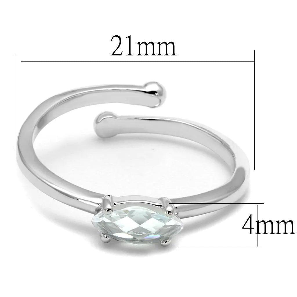 LO4070 - Rhodium Brass Ring with AAA Grade CZ in Clear - petguardiansupplies