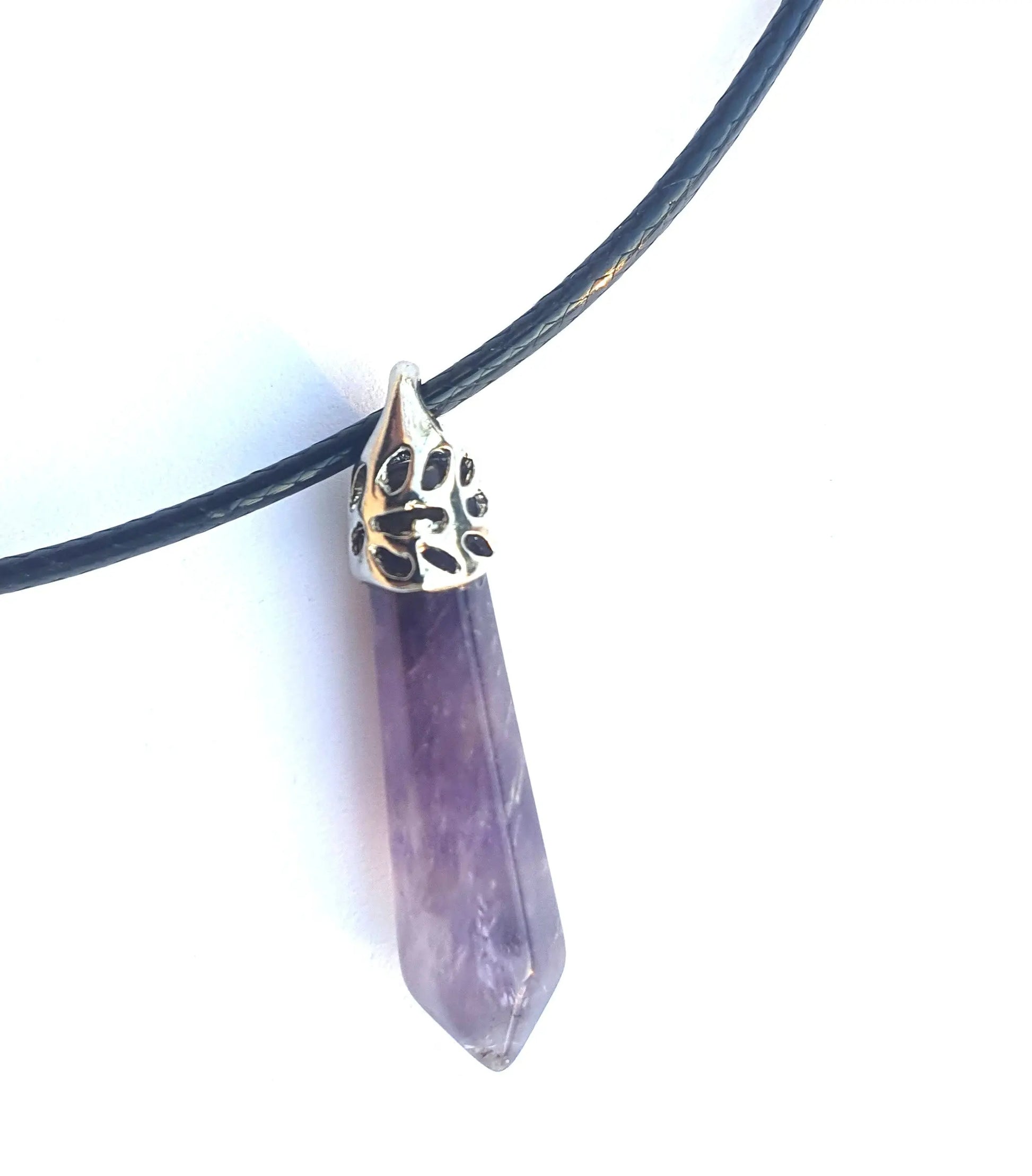 Crystal Point Pendant Necklace - Amethyst-2