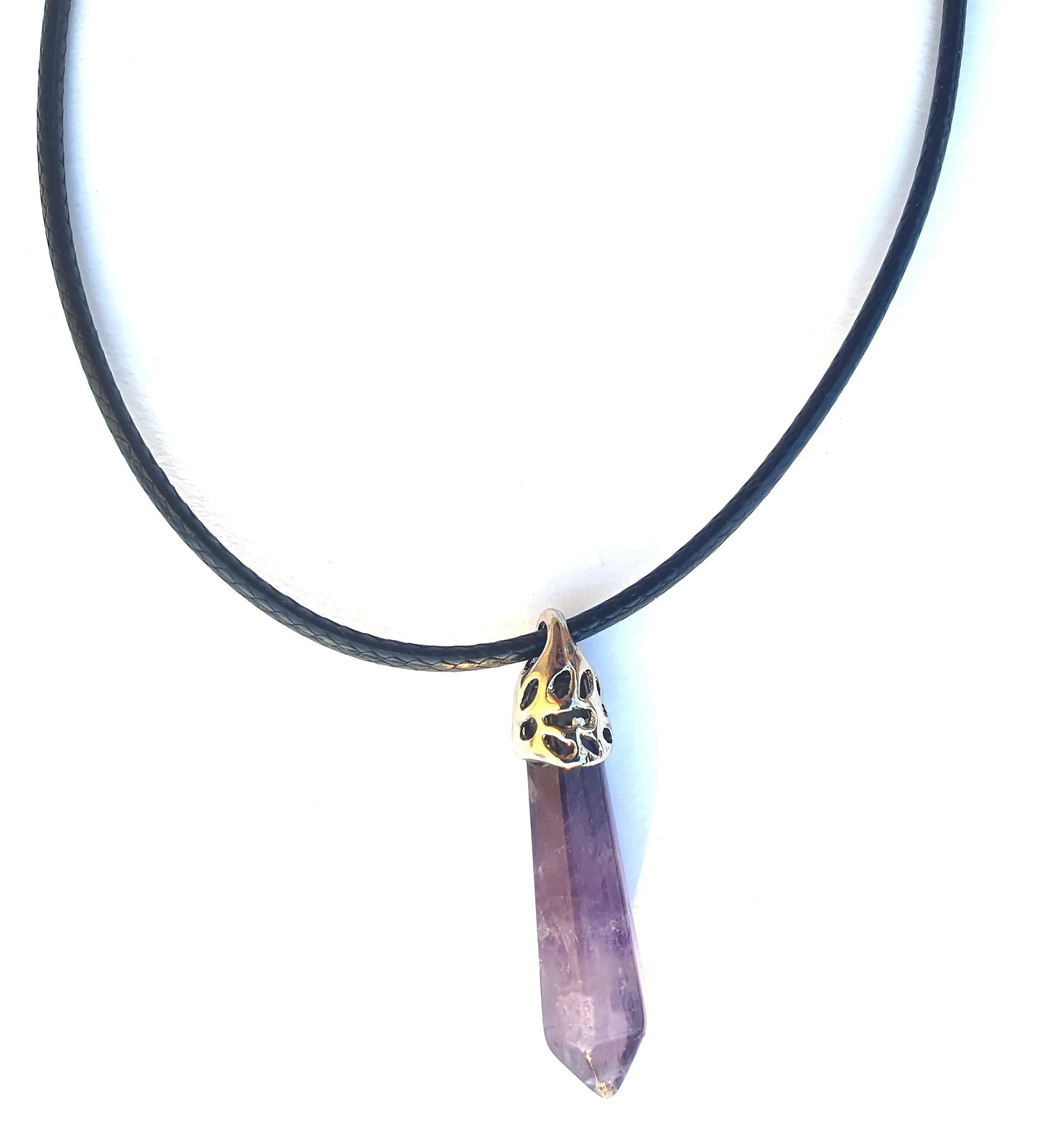 Crystal Point Pendant Necklace - Amethyst-1