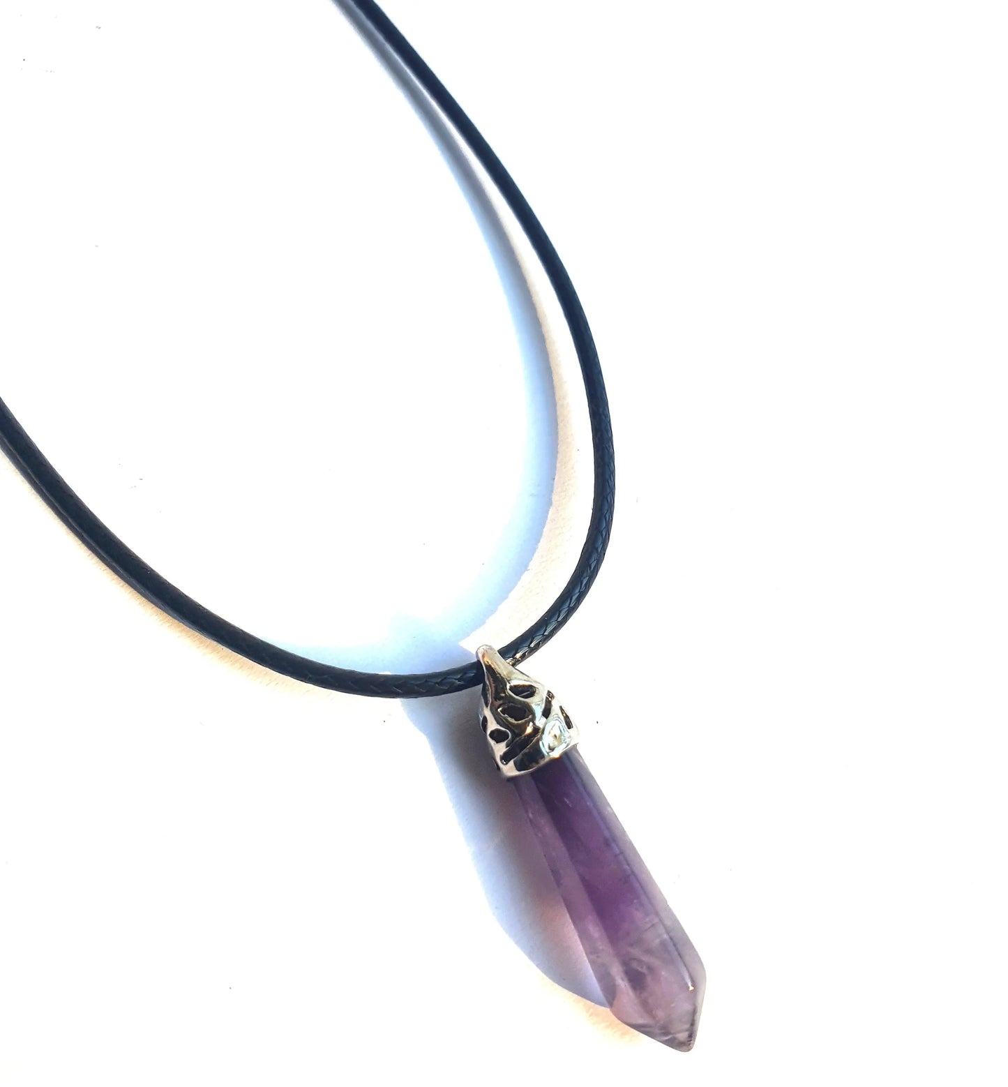 Crystal Point Pendant Necklace - Amethyst-0