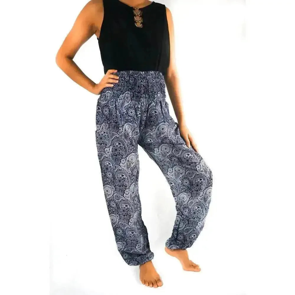 Black Paisley Boho Pants - petguardiansupplies