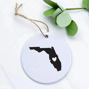 Customizable State w/ Heart Ornament - petguardiansupplies