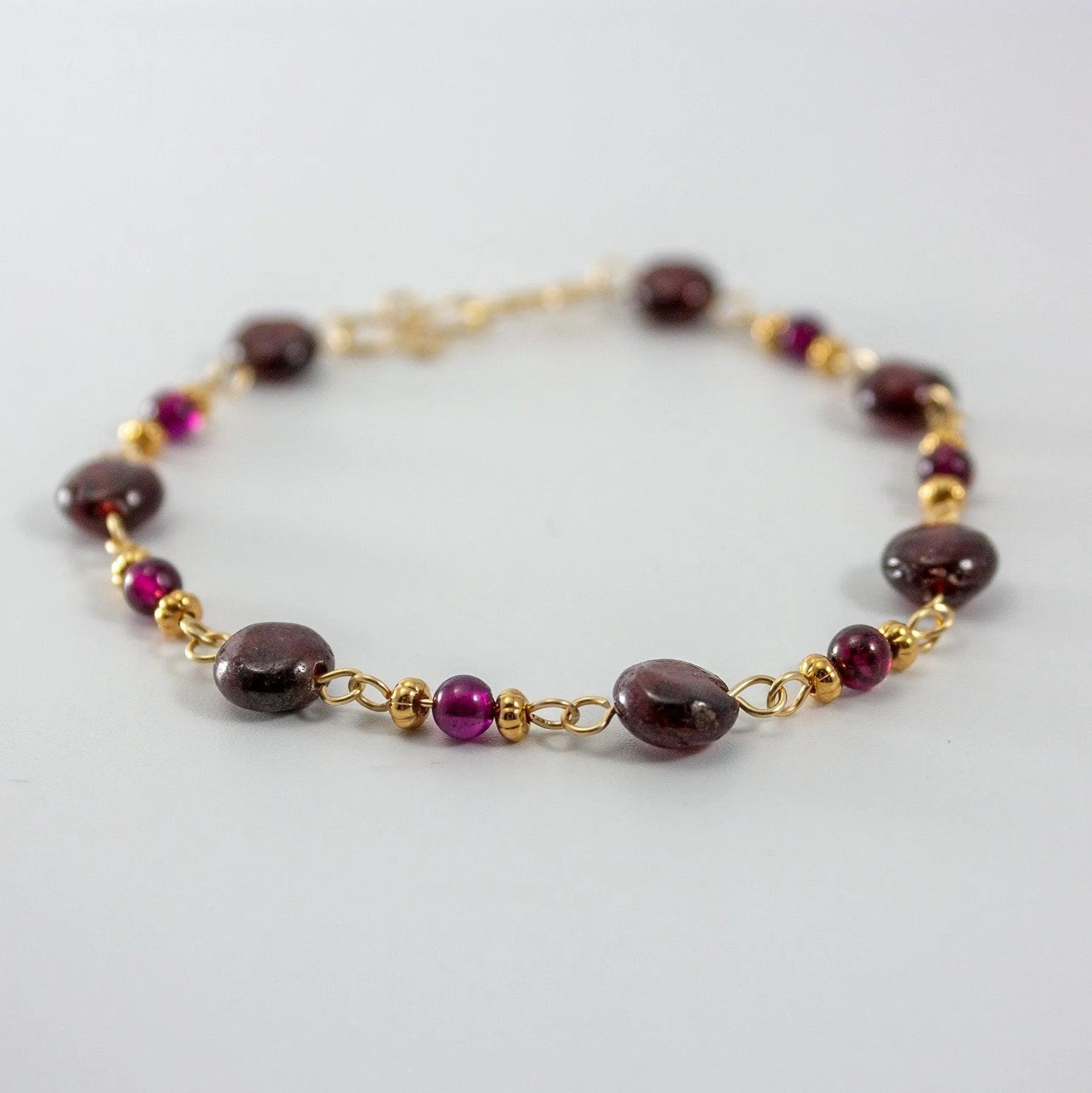 Garnet 14k Gold Filled Chain Bracelet - petguardiansupplies