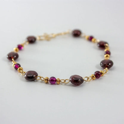 Garnet 14k Gold Filled Chain Bracelet - petguardiansupplies