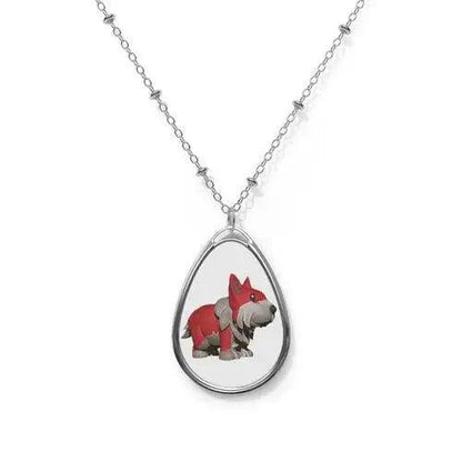 Red Dog Oval Necklace - petguardiansupplies