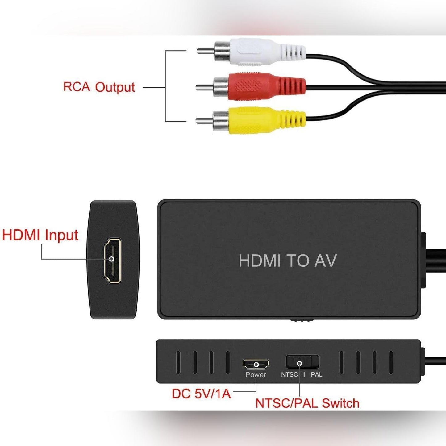 HDMI to AV Converter HDMI to Video Audio Adapter - petguardiansupplies