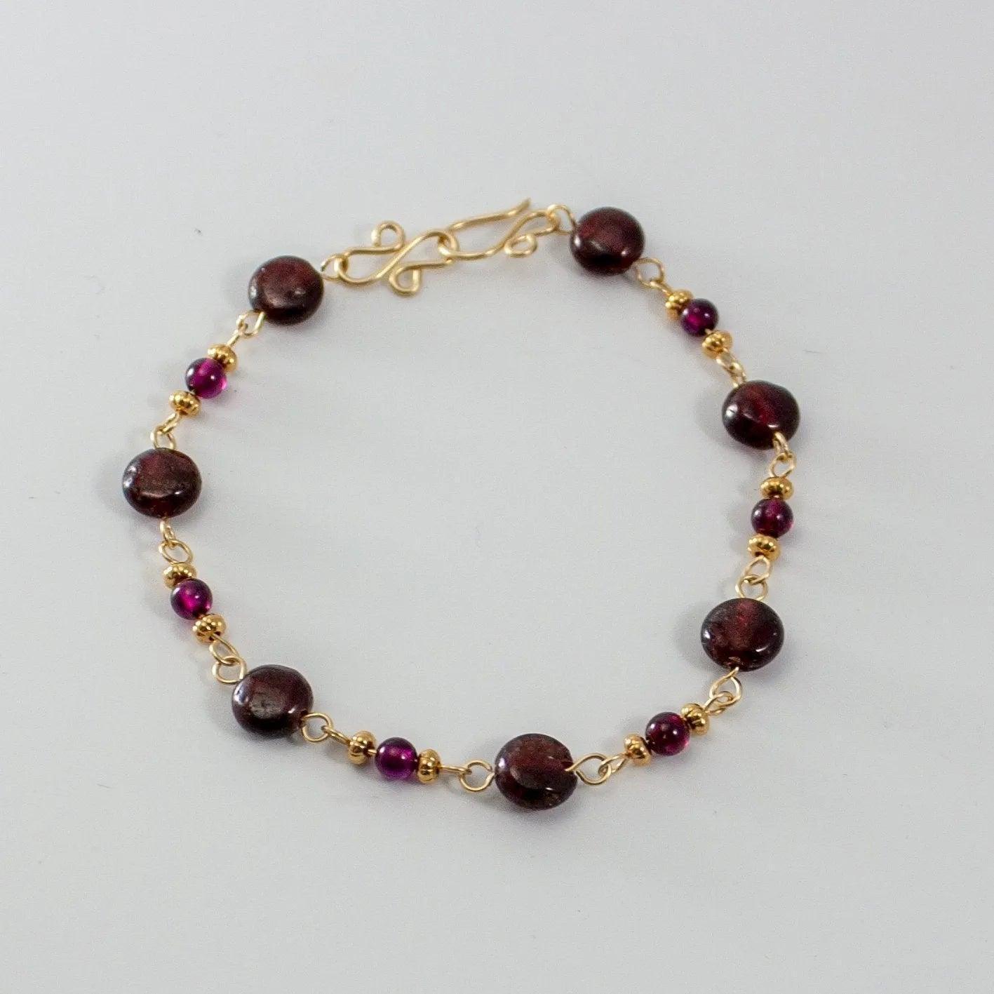 Garnet 14k Gold Filled Chain Bracelet - petguardiansupplies