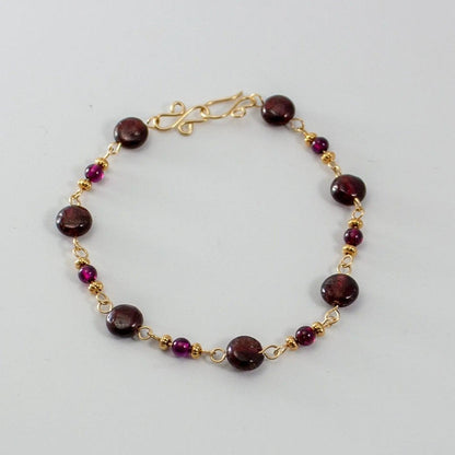 Garnet 14k Gold Filled Chain Bracelet - petguardiansupplies