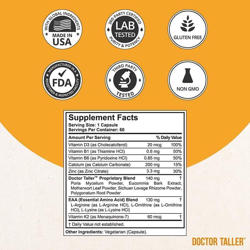 Doctor Taller, For Children (8+) & Teens, 60 Vegan Capsules - petguardiansupplies