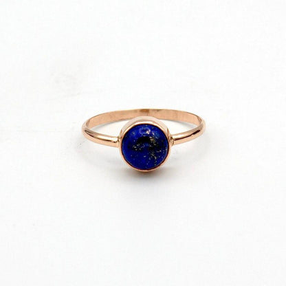 Lapis Lazuli Round Bezel 14k Gold Filled Ring - petguardiansupplies