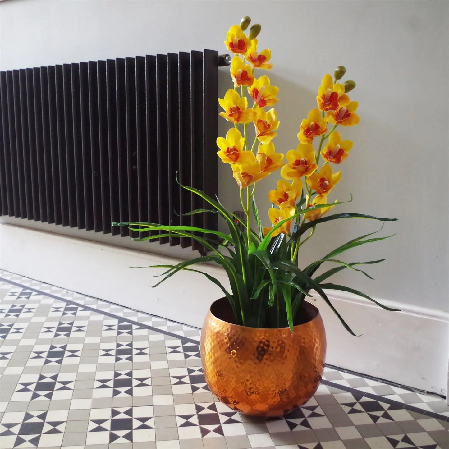 Large Orchid Plant Artificial Yellow Blossom Plant-1