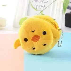 2pcs Children Cartoon Plush Three-dimensional Key Coin Purse (Chick) - petguardiansupplies