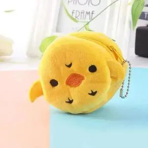 2pcs Children Cartoon Plush Three-dimensional Key Coin Purse (Chick) - petguardiansupplies