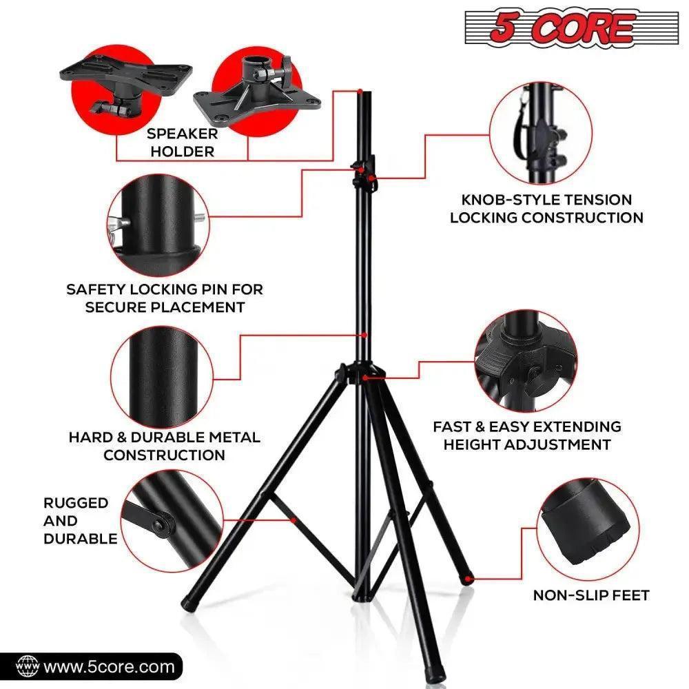 5 Core Speaker Stand Tripod Heavy Duty Adjustable Up to 72 Inch DJ - petguardiansupplies