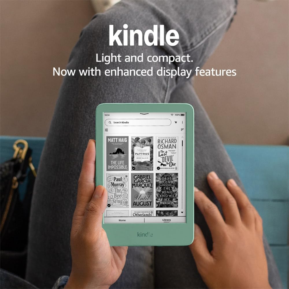 New Amazon Kindle (16 GB) – Lightest and most compact Kindle with glare-free display, faster page turns, adjustable front light and long battery life – Without Ads – Matcha - petguardiansupplies