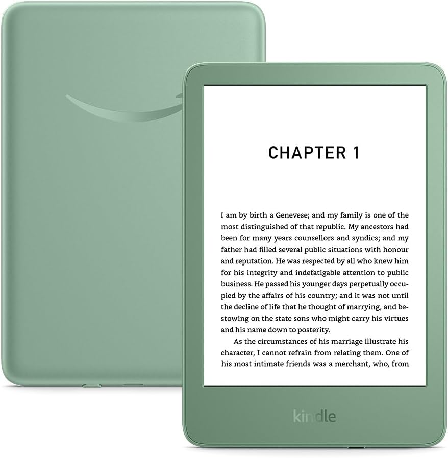 New Amazon Kindle (16 GB) – Lightest and most compact Kindle with glare-free display, faster page turns, adjustable front light and long battery life – Without Ads – Matcha - petguardiansupplies