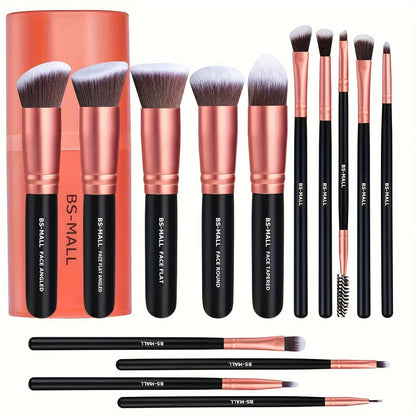 Rose Gold Makeup Brushes with Case-0