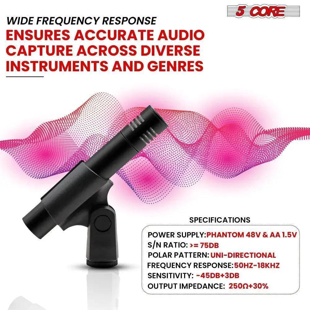 5 Core Dynamic Instrument Microphone Professional XLR Cardioid Uni - petguardiansupplies