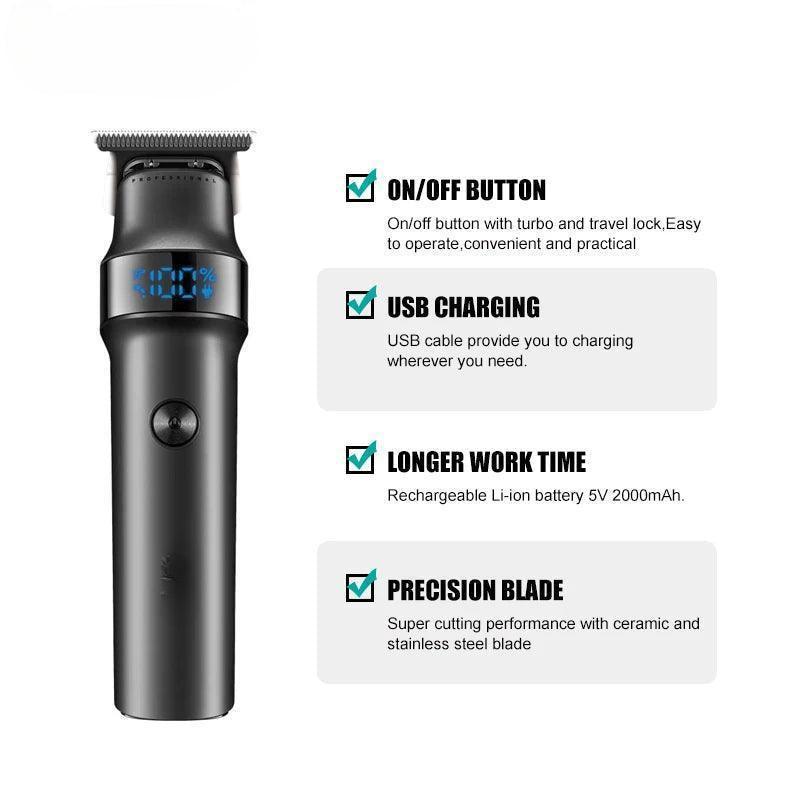 Hair Clipper Professional Men's Hair Trimmer Rechargeable Household - petguardiansupplies