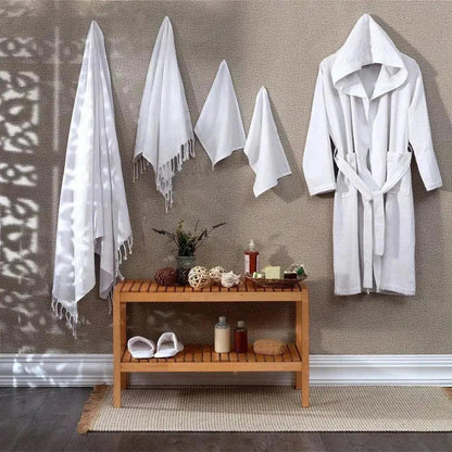 Marida Unisex Cotton Hammam Robe and Towel Set, 5 Pieces - petguardiansupplies