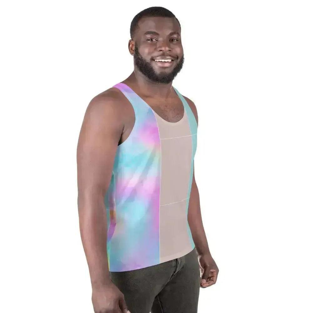 Pastel Colorblock Watercolor Illustration Men's Stretch Fit Tank Top - petguardiansupplies