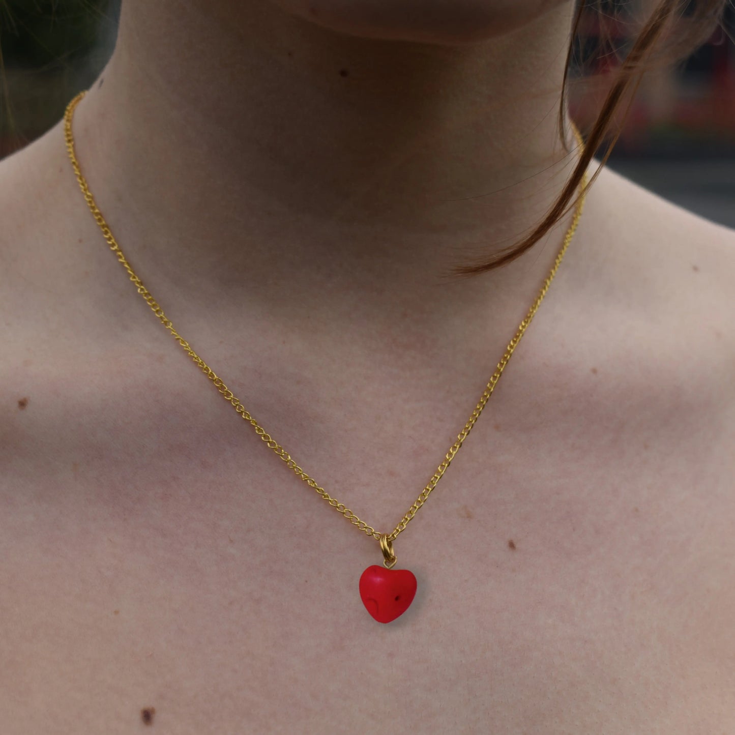 Red Heart Necklace, Heart Pendant | by lovedbynlanla-2