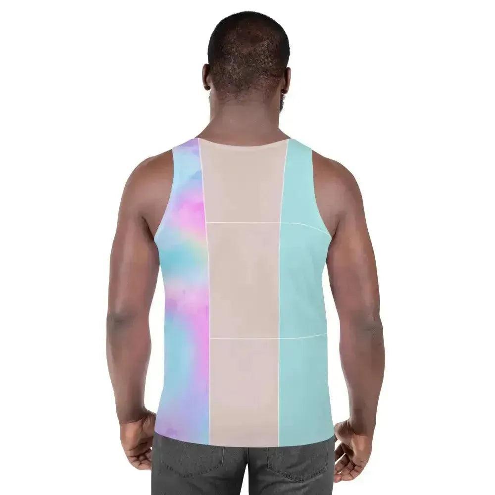 Pastel Colorblock Watercolor Illustration Men's Stretch Fit Tank Top - petguardiansupplies