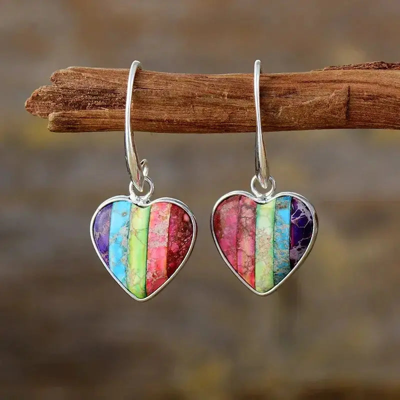 7 Chakra Heart Earrings-0