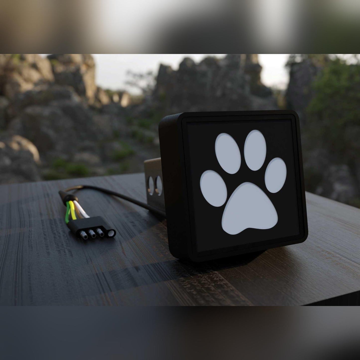 Paw Print LED Hitch Cover - Brake & Running Light - petguardiansupplies