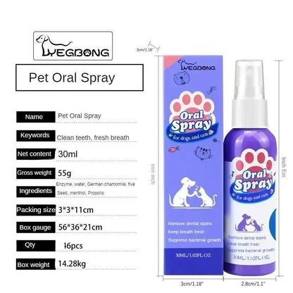 Pet Teeth Cleaning Spray Oral Care for Fresh Breath and Removing Tooth Stains - petguardiansupplies