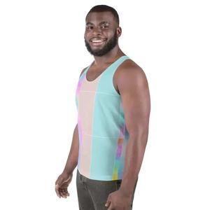 Pastel Colorblock Watercolor Illustration Men's Stretch Fit Tank Top - petguardiansupplies