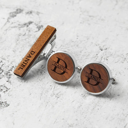 Custom Wood Cufflinks Box, Groomsmen Cufflinks, Monogram Cufflinks - petguardiansupplies