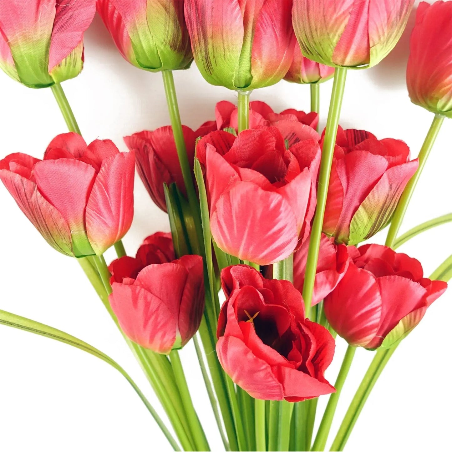 Pack of 6 x 80cm Artificial Tulip Red Stem-4