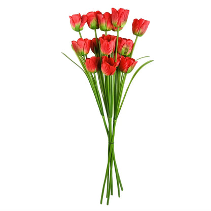 Pack of 6 x 80cm Artificial Tulip Red Stem-1