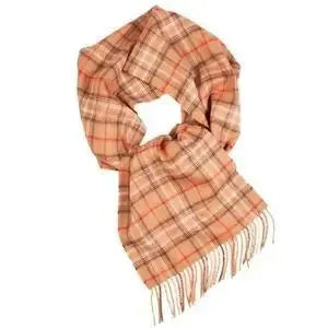 Beige Checkered Alpaca Wool Scarf - petguardiansupplies