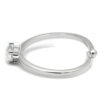 LO4070 - Rhodium Brass Ring with AAA Grade CZ in Clear - petguardiansupplies