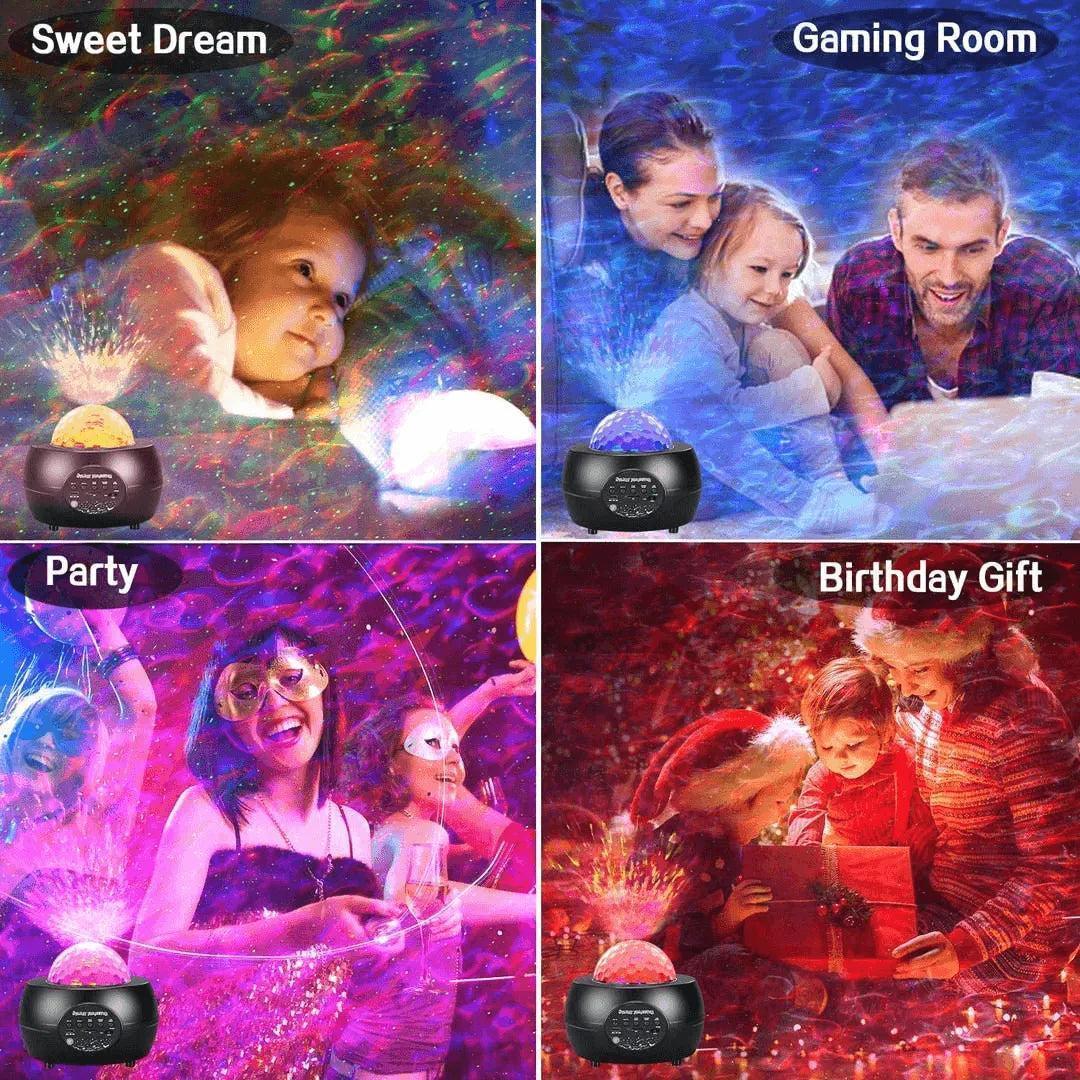 LED Night Light Starry Sky Projector with Bluetooth Wireless Speaker - petguardiansupplies