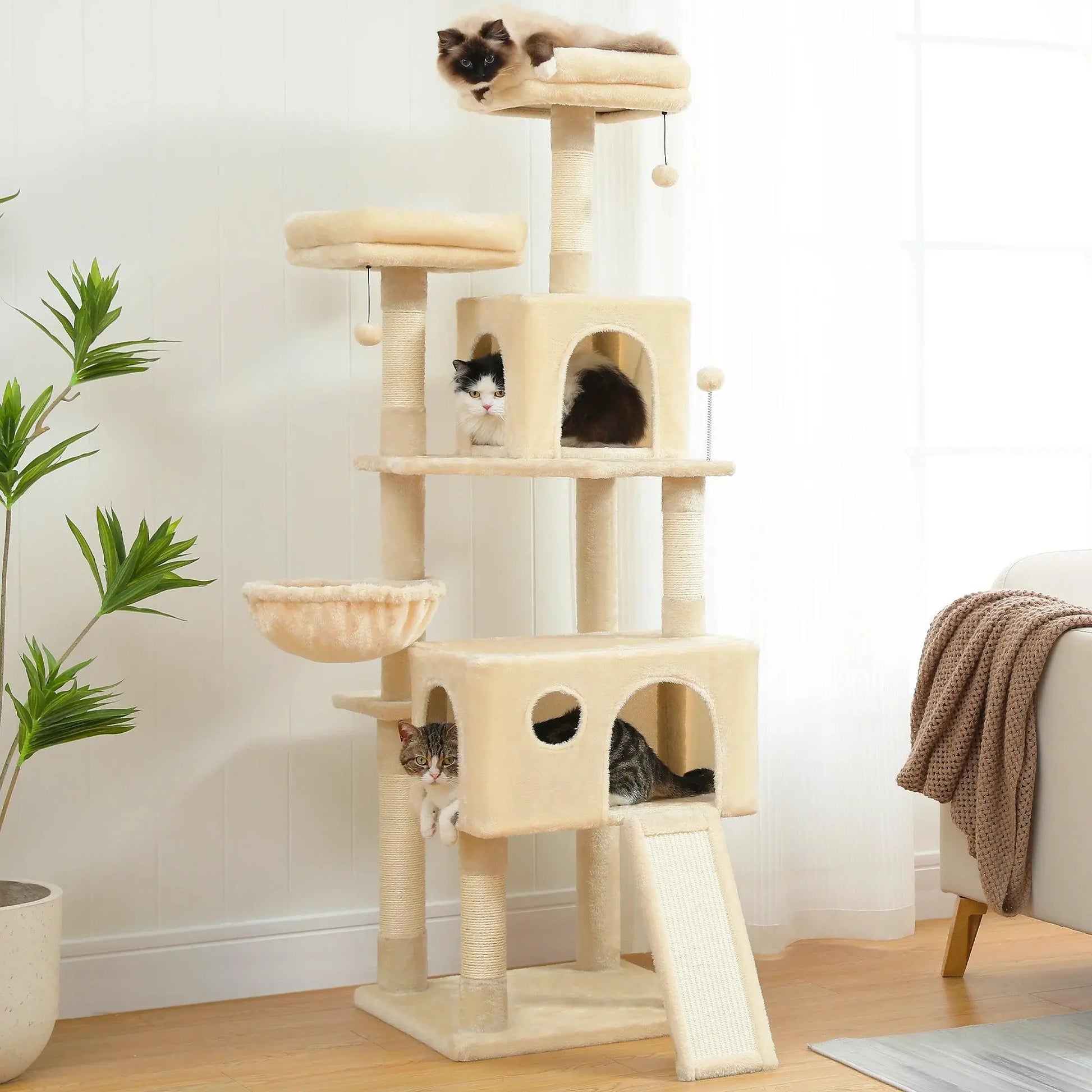 Domestic Delivery Multi-Level Cat Tree Tower Climb Furniture Scratching Post for Indoor House Pet Supplies Kitten Toy Cozy Condo - petguardiansupplies