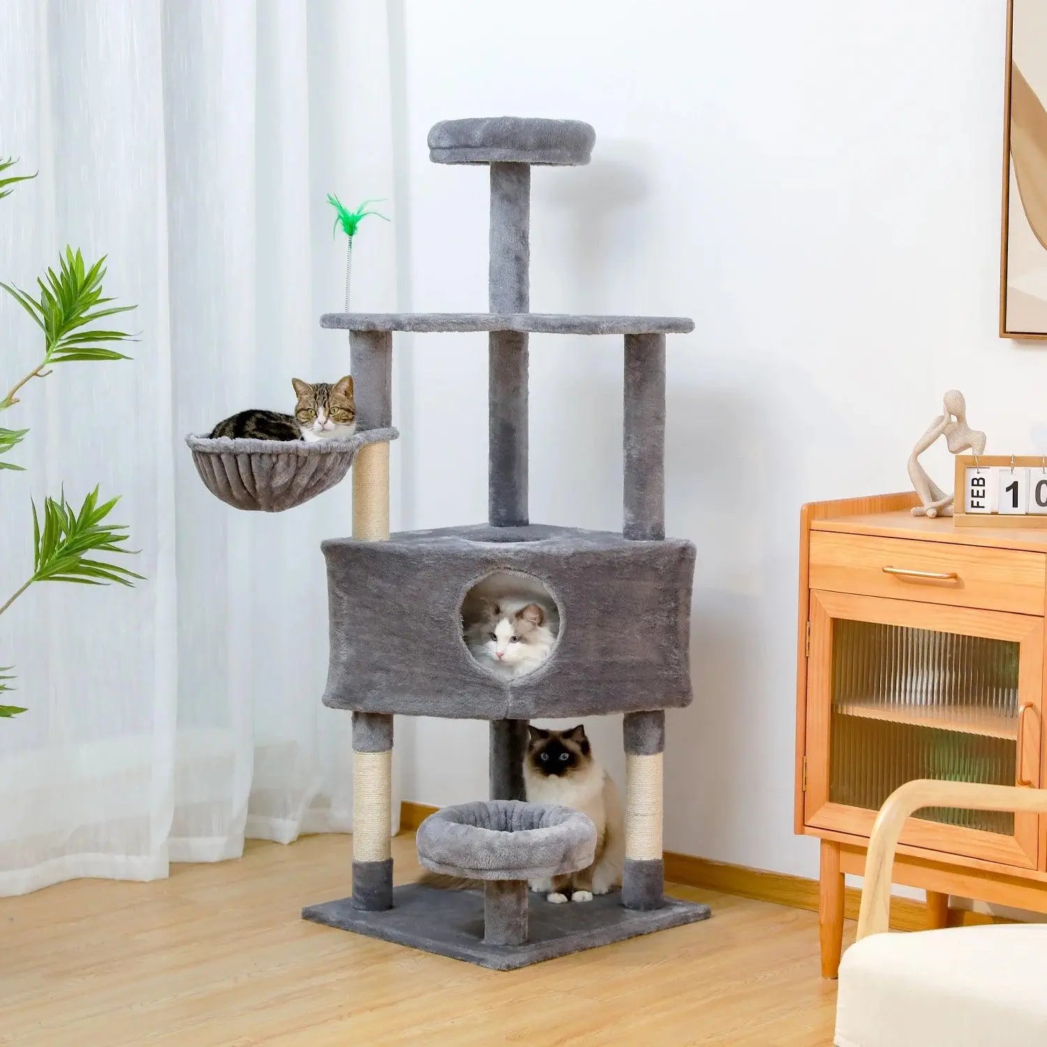 Domestic Delivery Multi-Level Cat Tree Tower Climb Furniture Scratching Post for Indoor House Pet Supplies Kitten Toy Cozy Condo - petguardiansupplies