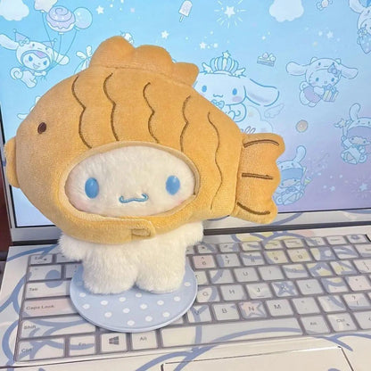 14Cm Sanrio Cinnamoroll Kawaii Stuffed Plushie Taiyaki Doll Cartoon Cute Plush Doll Doll Send Friends Birthday Gift Detachable - petguardiansupplies