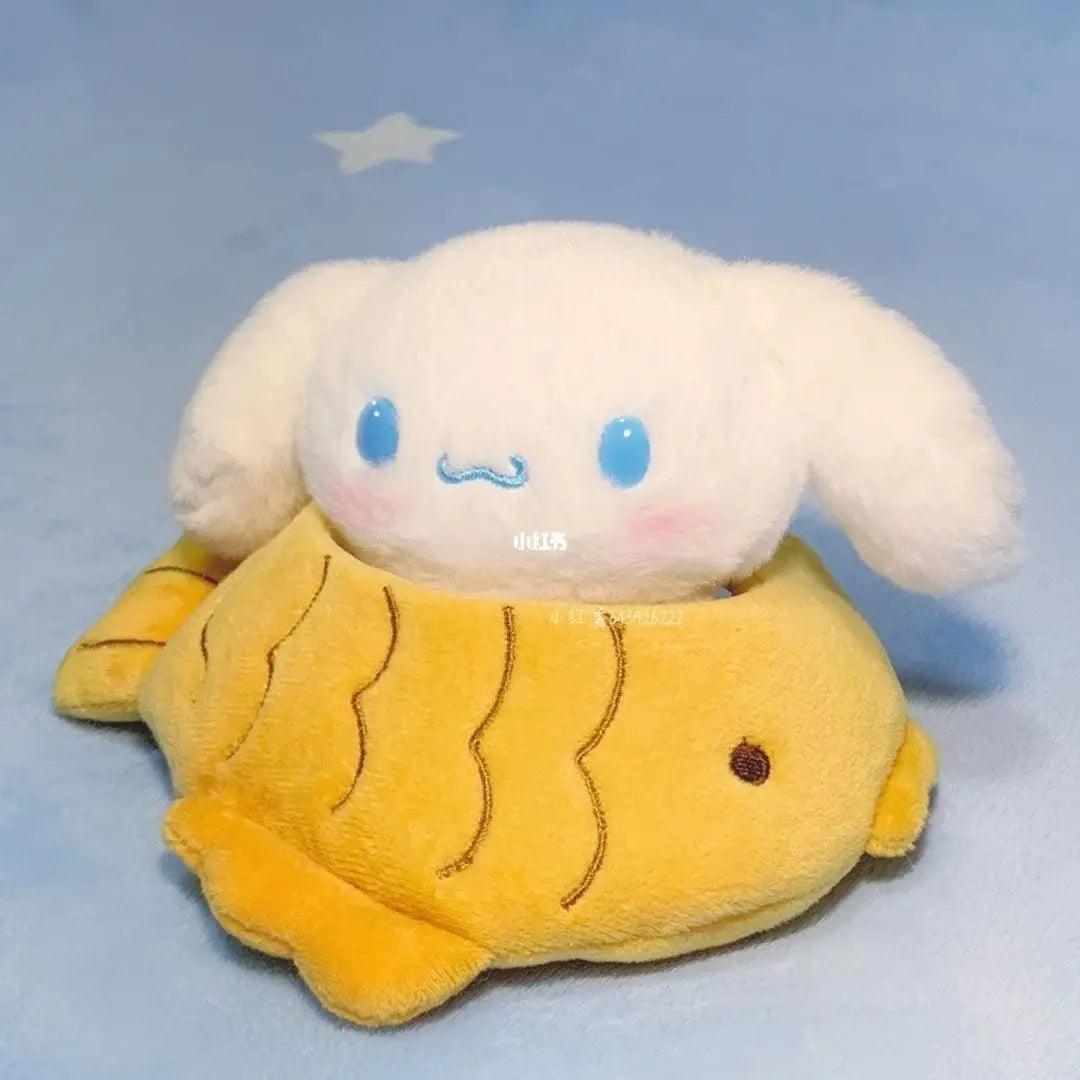 14Cm Sanrio Cinnamoroll Kawaii Stuffed Plushie Taiyaki Doll Cartoon Cute Plush Doll Doll Send Friends Birthday Gift Detachable - petguardiansupplies